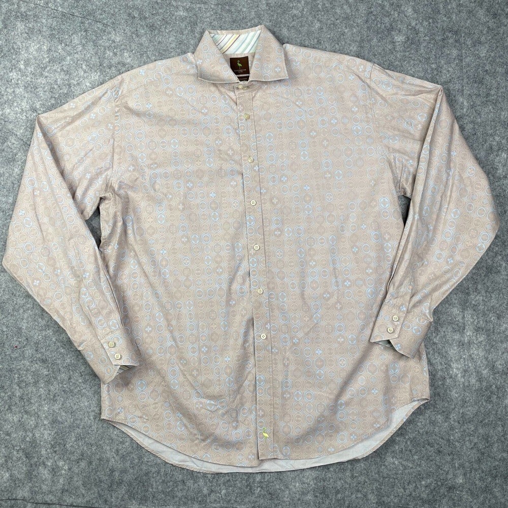 Tailorbyrd Flip Cuff Shirt Men's XL Long Sleeve All Over Print Button Up